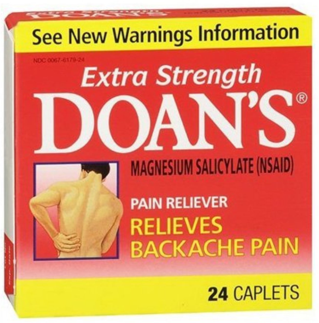 Doan's Extra Strength Pain Reliever, Caplets, 24 ea (Pack of 2)