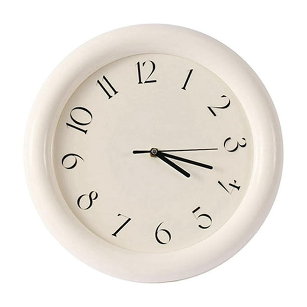 Reloj de pared colgante rústico silencioso decorativo reloj pequeño reloj redondo reloj de tiempo Blanco