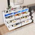 thumbnail image 6 of Blotout 7 Drawer Dresser with Charging Station, Modern Long Dressers & Chests of Drawers, Wood Dresser with LED Lights for Bedroom, Living Room, Hallway, 6 of 7