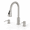 Satin Nickel-3 Holes, variant on 2 Holes Nickel Stainless Steel Kitchen Faucet with Single Handle and Pull Down Sprayer
