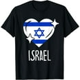 thumbnail image 2 of Patriotic Israel Pride Israeli Heart Flag T-Shirt, 2 of 3
