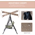 thumbnail image 4 of Outsunny 3-Seat Patio Swing Chair with Adjustable Canopy Green Stripes, 4 of 10