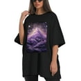 thumbnail image 4 of Plus Size Shirt for Women Black Tops for Women Short Sleeves Shirt for Women Mountain T Shirt Crewneck Shirt for Women XL, 4 of 5