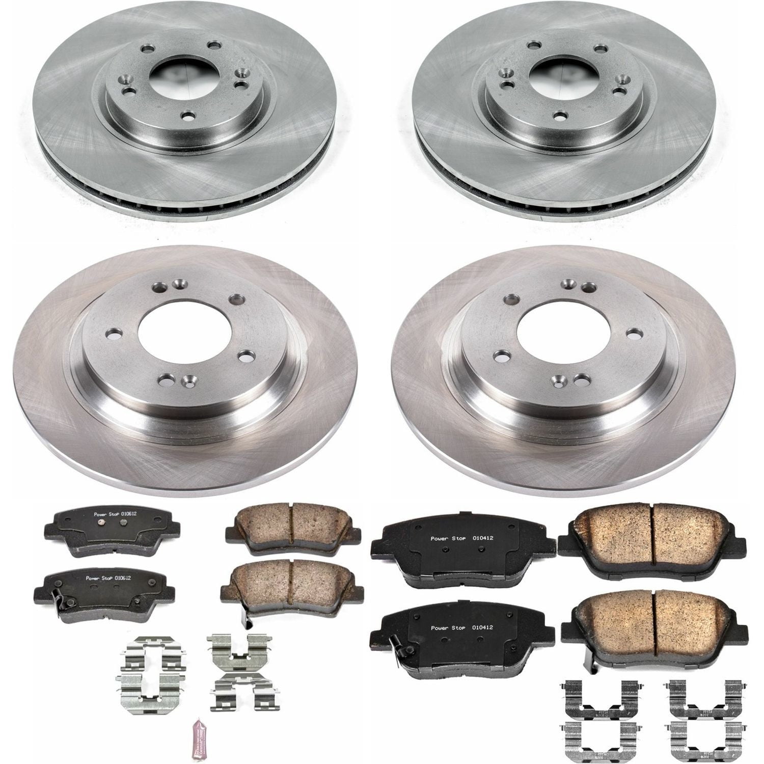 PowerStop Front and Rear Stock Replacement Brake Pad and Rotor Kit Fits: KIA Select Models KOE7504