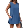 thumbnail image 3 of Women'S 2 Piece Shorts Sets V Neck Long Tank Tops High Waisted Loose Fit Matching Travel Outfits XL, 3 of 8