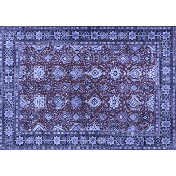 Ahgly Company Indoor Rectangle Persian Blue Traditional Area Rugs, 7' x 9'