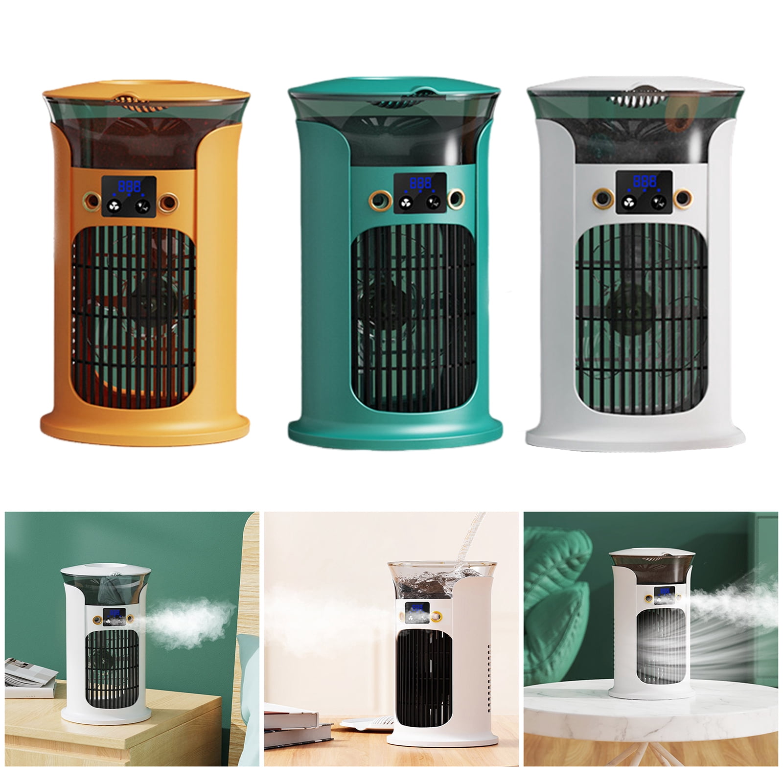 Small Portable Air Conditioning USB Charging Desktop Cooling Machine 3 Speeds Evaporative Windowless for Own Use