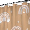 thumbnail image 3 of Brown Boho Bohemia Rainbow Hearts Pattern Shower Curtain 84"x72" ,Bathroom Decorative Shower Curtains Set with 12 Hooks,Modern Waterproof Washable Shower Curtain, 3 of 6
