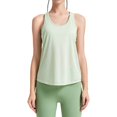 thumbnail image 3 of Work Out Tank Tops for Women Sleeveless Tank Tops for Women Scoop Neck Basic Undershirt Tennis Yoga Athletic Running Shirts Stretch Gym Clothes (Green,XL), 3 of 5