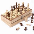 thumbnail image 2 of LQCrafK Magnetic Chess Folding Wooden Chessboard Set with Storage Slots, 2 of 5