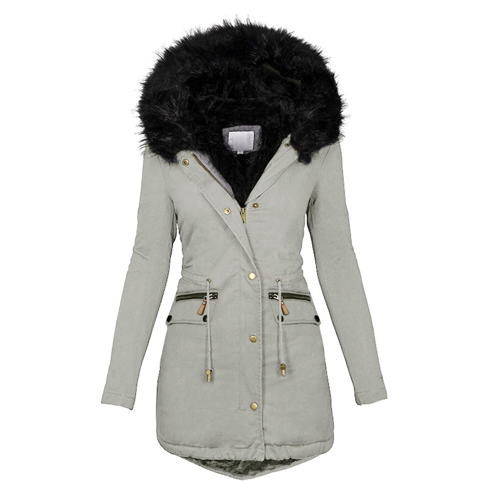 Women/'s Winter Coat Fashion Solid Women/'s Casual Plus Velvet Thick Winter Slim Coat Jacket