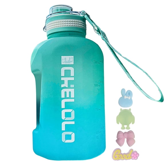 Water Bottle With Handle Ton Ton Bucket Large Belly Cup Summer Water Cup Large Capacity Leakproof PC Marker Motivational Jug For Outdoor Camping Fitness Men & Women Cup Set 2 Wooden Mugs 20oz Barrel