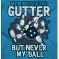 thumbnail image 2 of Mind In The Gutter Funny Bowler Pun Womens Fitted Plus Size Graphic Tee Brisco Brands 2X, 2 of 5