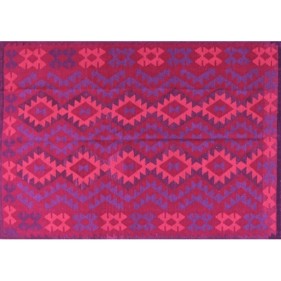 Ahgly Company Indoor Rectangle Southwestern Pink Country Area Rugs, 6' x 9'