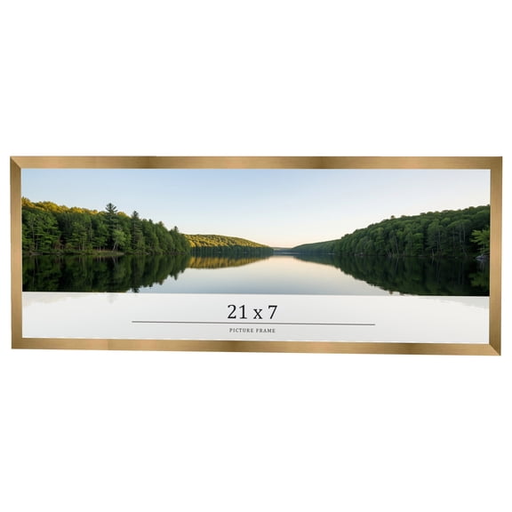 21x7 Frame Gold Bronze Solid Wood Picture Frame Width 0.75 Inches | Interior Frame Depth 0.5 Inches