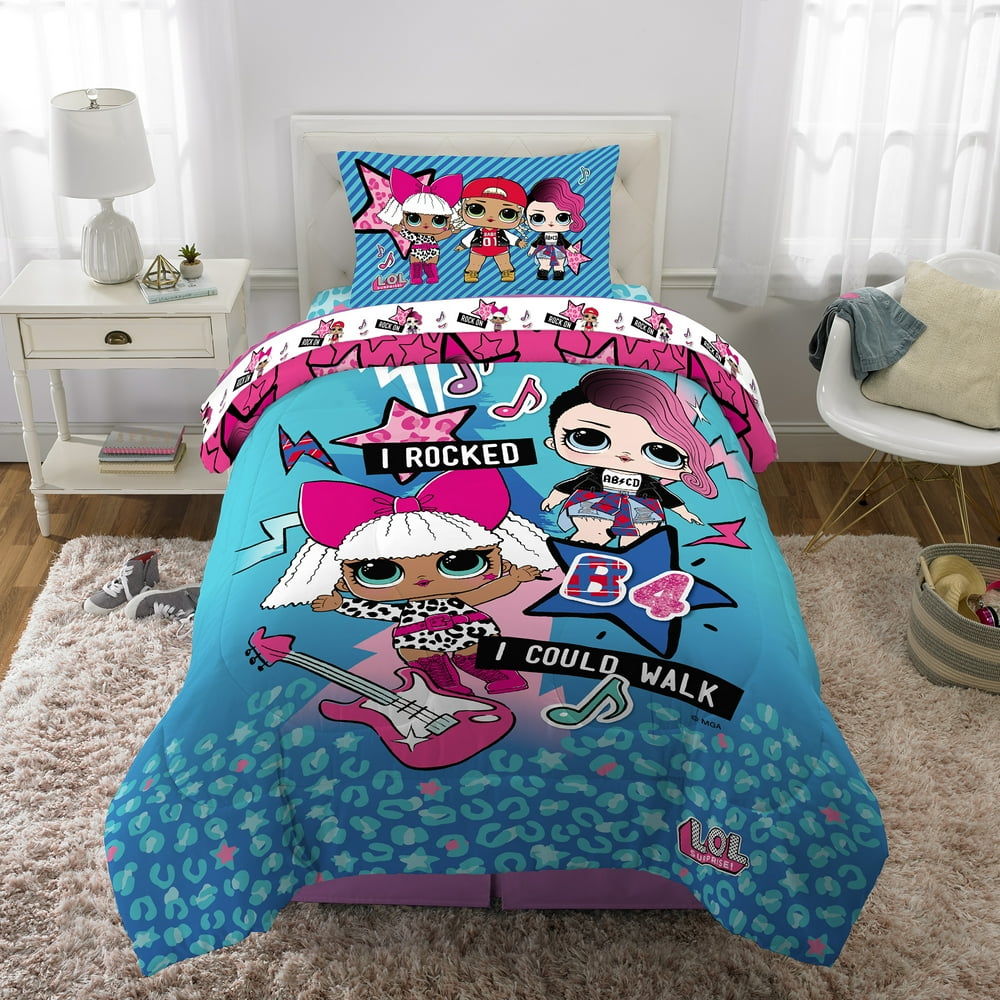 L.O.L. Surprise! BedinaBag, Kids Bedding Bundle Set, 4Piece Twin