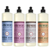 Mrs. Meyers Clean Day Liquid Dish Soap, 1 Pack Bluebell, 1 Pack Peony, 1 Pack Lavender, 1 Pack Geranium, 16 OZ each