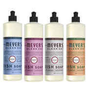 Mrs. Meyers Clean Day Liquid Dish Soap, 1 Pack Bluebell, 1 Pack Peony, 1 Pack Lavender, 1 Pack Geranium, 16 OZ each