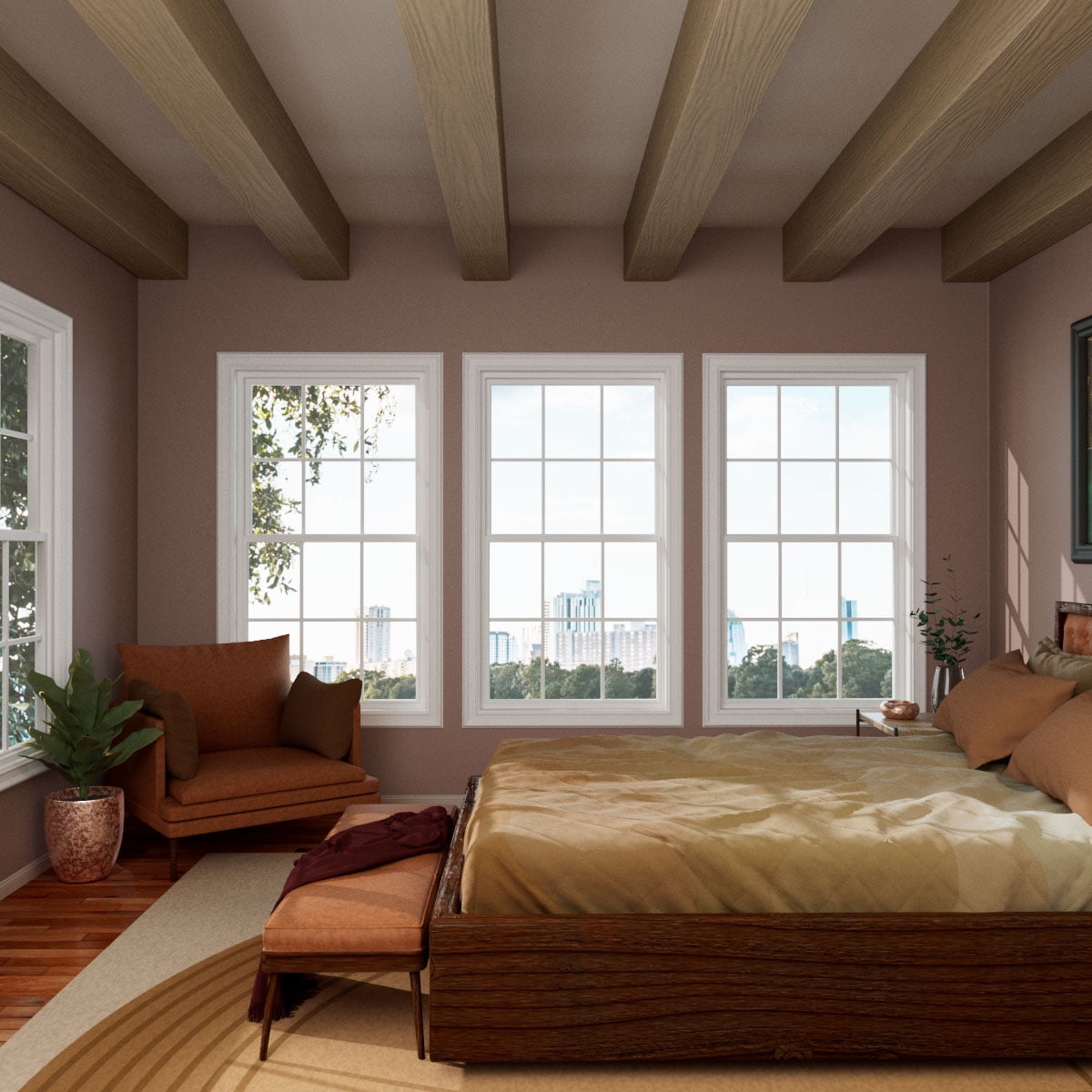 Ekena Millwork 5 1/2"W x 7 1/2"H x 192"L 3-Sided (U-Beam) Mena HeritageTimber Faux Wood Ceiling Beam, Natural White Oak