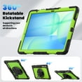thumbnail image 5 of Case for Samsung Galaxy Tab S10 FE+ Plus 13.1 inch 2025 with Screen Protector, 360 Degree Rotating Kickstand Hand Strap Heavy Duty Shockproof Cover with Shoulder Strap, Lime PC, 5 of 7