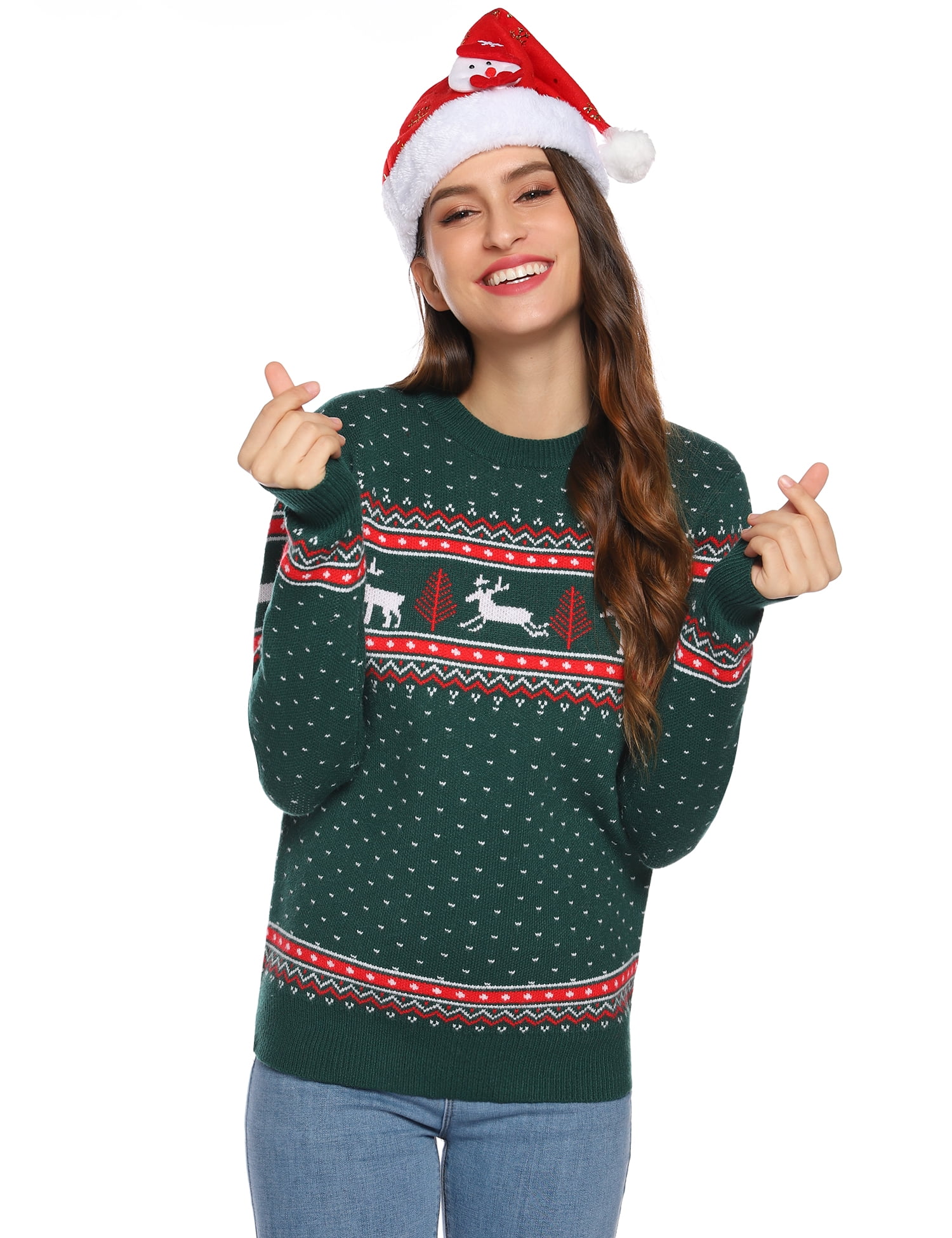 Akalnny Christmas Family Matching Sweaters Pullover Ugly Xmas Funny Knitted Sweater Knitwear for Women Men Kids