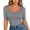 Z-Grey174, variant on JIAYUE Women's Blouse V Neck Short Sleeve Slim Fit Pure Color Basic Summer Breathable For Casual Wear Female Leisure Tops