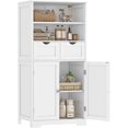 thumbnail image 1 of Armoire de Salle de Bain Haute avec 2 Tiroirs et 3 Étagères Réglables, Armoire de Rangement pour Salle de Bain, Placard pour Salon, Salle à Manger, Entrée, Blanc, 1 of 7