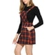 thumbnail image 4 of Vestido casual con tirantes ajustables de estampado a cuadros para mujer Inspire Chic M Rojo, 4 of 6