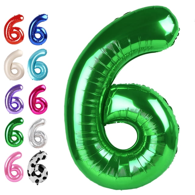 Globo de foil verde número 6 de 40" para fiesta Upgesy