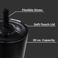thumbnail image 4 of HydroJug Everyday Tumbler – Ceramic-Lined Insulated Tumbler with Straw and Soft-Touch Lid, Cup Holder Friendly – 20 oz, Black, 4 of 6