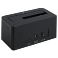thumbnail image 6 of Plugable USB 3.1 Gen 2 10Gbps SATA Upright Hard Drive Dock and SSD Dock - includes both USB-C and USB 3.0 cables, supports 10TB+ drives, 6 of 13