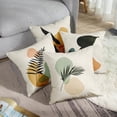 thumbnail image 4 of Throw Pillow Covers Home Decor Set of 4 Pillow Cases Decorative 16 x 16 Inches Outdoor Cushion Couch Sofa Pillowcases Botanical Plant Natural Leaf Boho, 4 of 6