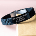thumbnail image 3 of Funny Giant Schnauzer Dog Gifts for Men - Life Is Better With My Giant Schnauzer, Glide lock Clasp Black Stainless Steel Silicone Adjustable Bracelet, Gifts from Family, Gifts for Giant Schnauzer Dog, 3 of 4