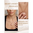 thumbnail image 4 of KeyStyle Heart Necklace for Women Personalized Locket Necklaces that Holds Pictures 14K Rose Gold Plated, 4 of 11