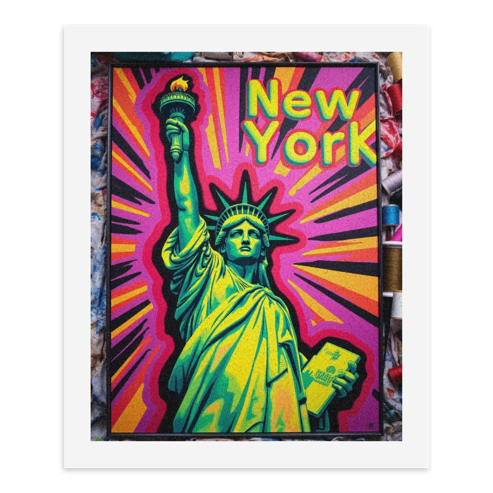 Paint By Numbers Kit for Adults Beginner - DIY Statue Vibrant Pop Art Canvas Painting Kits for Adults, Frameless Paint By Number for Adults for Home Wall Decor 16x20 Inch
