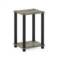 thumbnail image 2 of Furinno Simplistic 1-Tier End Side Night StandBedside Table with Plastic Poles, French Oak greyBlack, 2 of 5