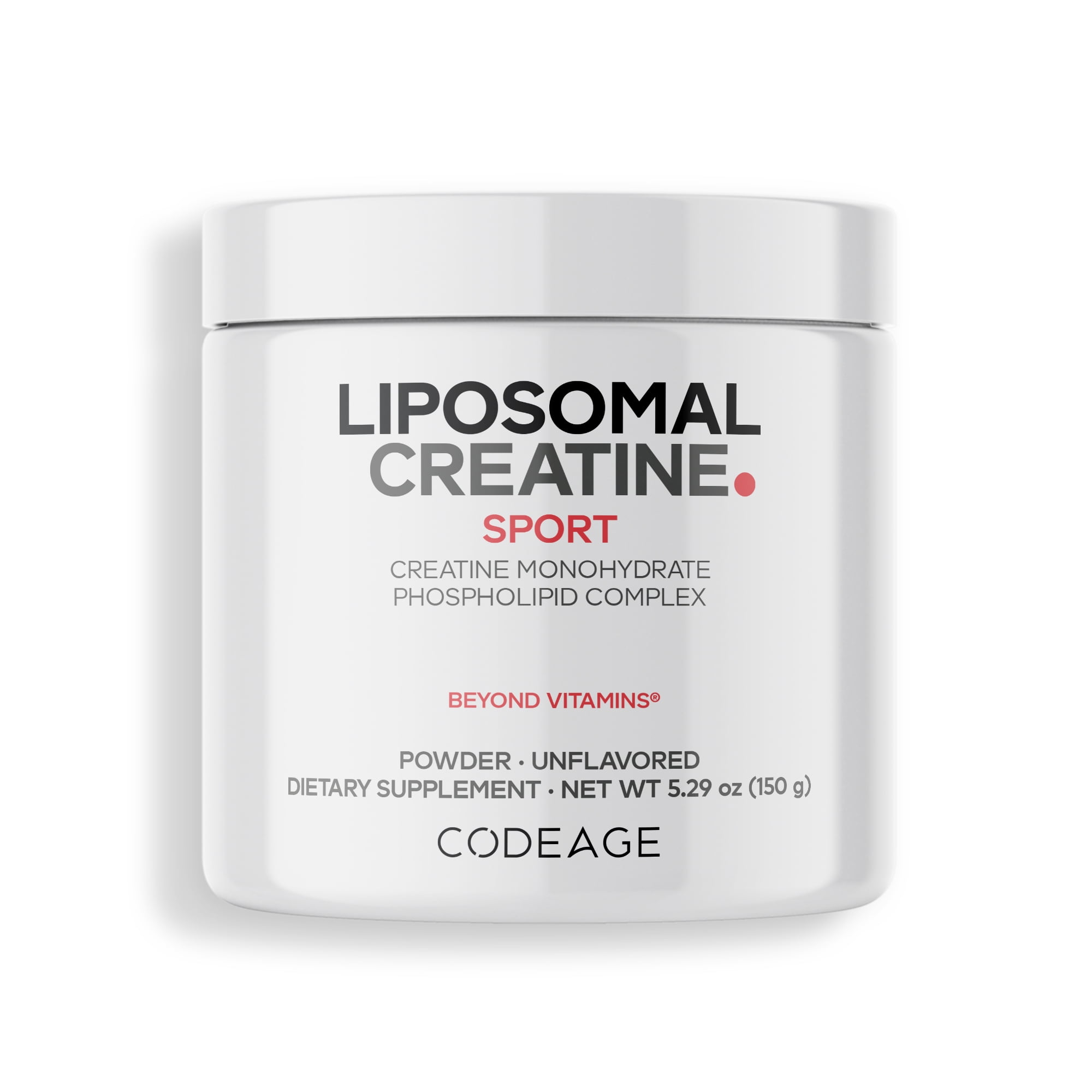 Codeage Liposomal Creatine Monohydrate Powder Supplement, Unflavored, 1-Month Supply, 30 Servings