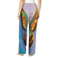 thumbnail image 3 of Balery Oil Painting Beautiful Butterfly print Women's Pajama Pants,Ultra Lightweight Pjs,Lounge Pant-Large, 3 of 9