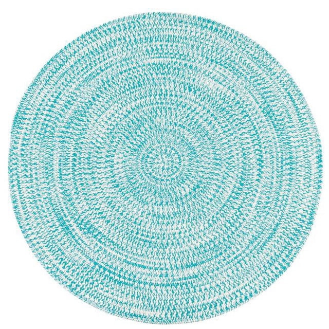 Colonial Mills Rug KA88R072X072 Kaari Tweed Round Braided Rug Aqua - 6 ft.
