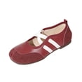 thumbnail image 3 of gzxflxpge Women Retro Spliced Ballet Flat Shoes, Split Toe Design with Crisscross Elastic Strap, Soft Lightweight Slip‑On Casual Walking Footwear Purple 9（CN-42）, 3 of 8