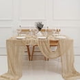 thumbnail image 3 of 3-Pack Gauze Table Runners – Sheer Crinkle Voile Fabric, Boho Wedding Table Decor for Reception, Parties & Events, 3 of 5