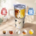 thumbnail image 6 of 20oz Whimsical Chicken Tumbler with Handle Insulated Travel Mug Elegant Birthday Christmas Gift for Chicken Fans Women Men Cup Holder Friendly Durable Build Hot Chocolate Cold Soda Daily Use, 6 of 6