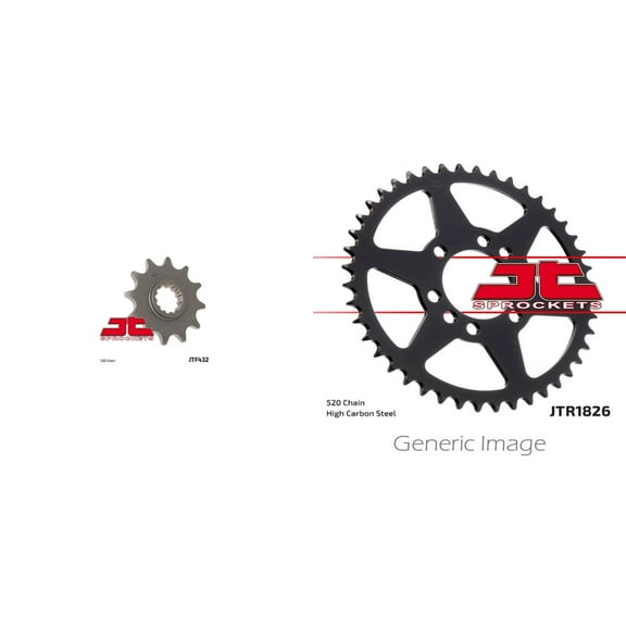 JT Front & Rear Steel Sprocket Kit for ATV/UTV SUZUKI LT250R QuadRacer 1985-1990
