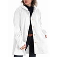 thumbnail image 2 of Women'S Fall Jacket with Hood Casual Button Down Hooded Long Sleeves Loose Corduroy Jackets with Pockets White XXL, 2 of 7