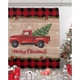 thumbnail image 5 of Christmas Truck Bathroom Shower Curtains with Hooks, Pine Tree Snow Wooden Plaid Merry Christmas Waterproof Fabric Washable Shower Curtain for Home Hotel Bathtub Decor 72x72 Inches, 5 of 7