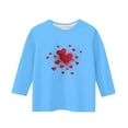 thumbnail image 5 of Bpmpbo Girls' 3/4 Sleeve Heart Print T-Shirt Comfortable Loose-Fit Round Neck Top Casual Pullover Blouse for Everyday Wear, 5 of 5