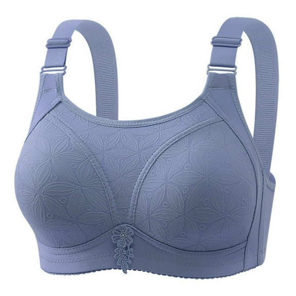 Arnsht High Impact Sports Bras for Women Plus Size Non Padded Wirefree Workout Bra Full Coverage Breathable Underwear Blue 44