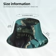 thumbnail image 3 of Yiaed Underwater Dinosaur Shark Print Reflective Stripe Bucket Hat Unisex Funny Outdoor Fisherman Cap Beach Sun Hat, 3 of 5