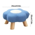 thumbnail image 3 of Flower Stool, Small Round Ottoman with Plush Cushion, Wooden Frame Compact Footrest for Lounge, Dorm Room, Multi-Functional Decor(Blue), 3 of 6