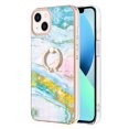 thumbnail image 2 of SaniMore for iPhone 15 6.1" 2023 Case with 360 Degree Rotating Metal Ring Shockproof TPU Backplane Marble Pattern Luxury Fashion Anti-drop Cover for iPhone 15 6.1" 2023, Green/Pink, 2 of 4